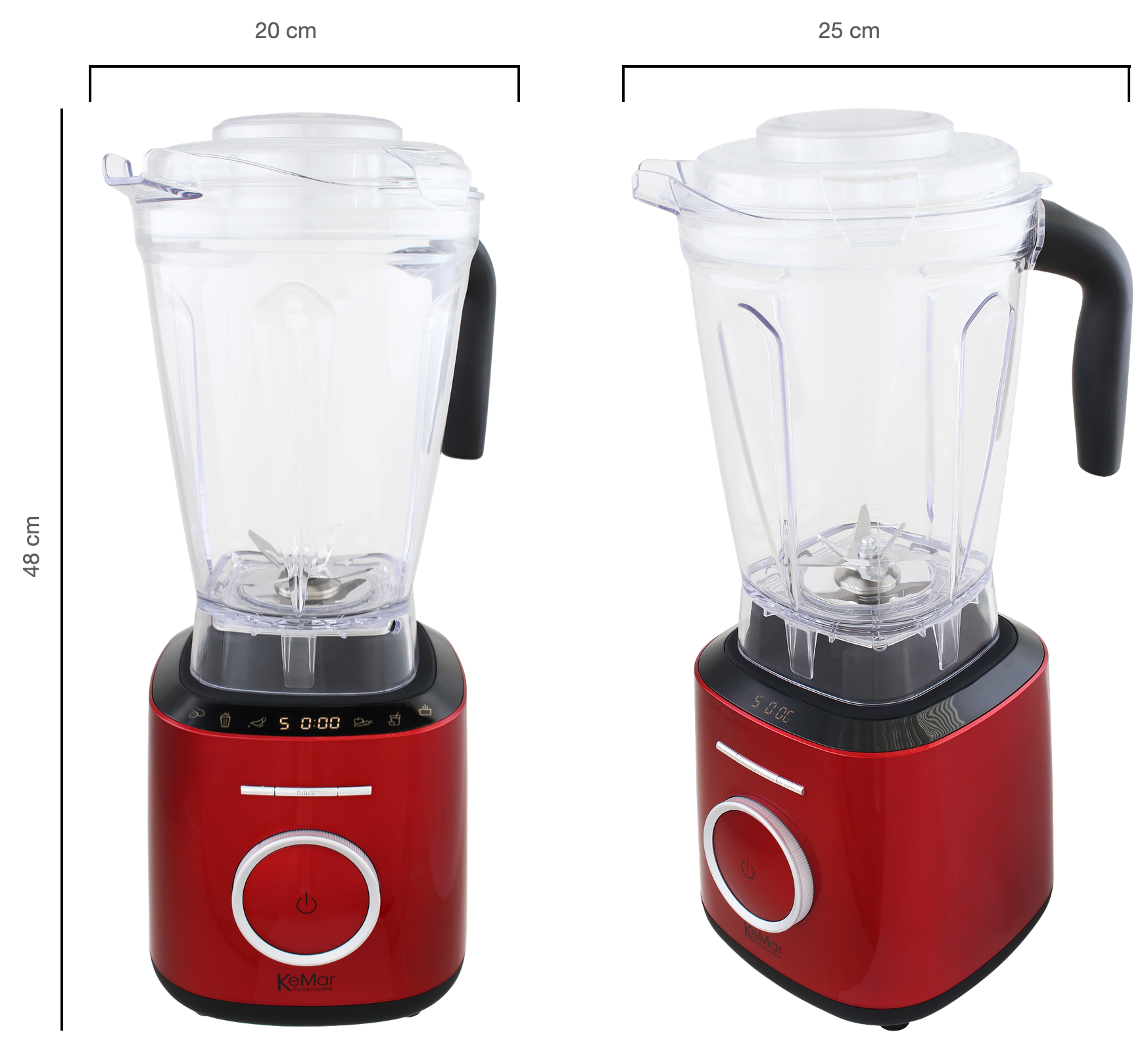 KeMar KSB-300 Hochleistungsmixer – 1.500 Watt Standmixer mit 2L BPA-freiem Tritan-Behälter & Touch-Display
