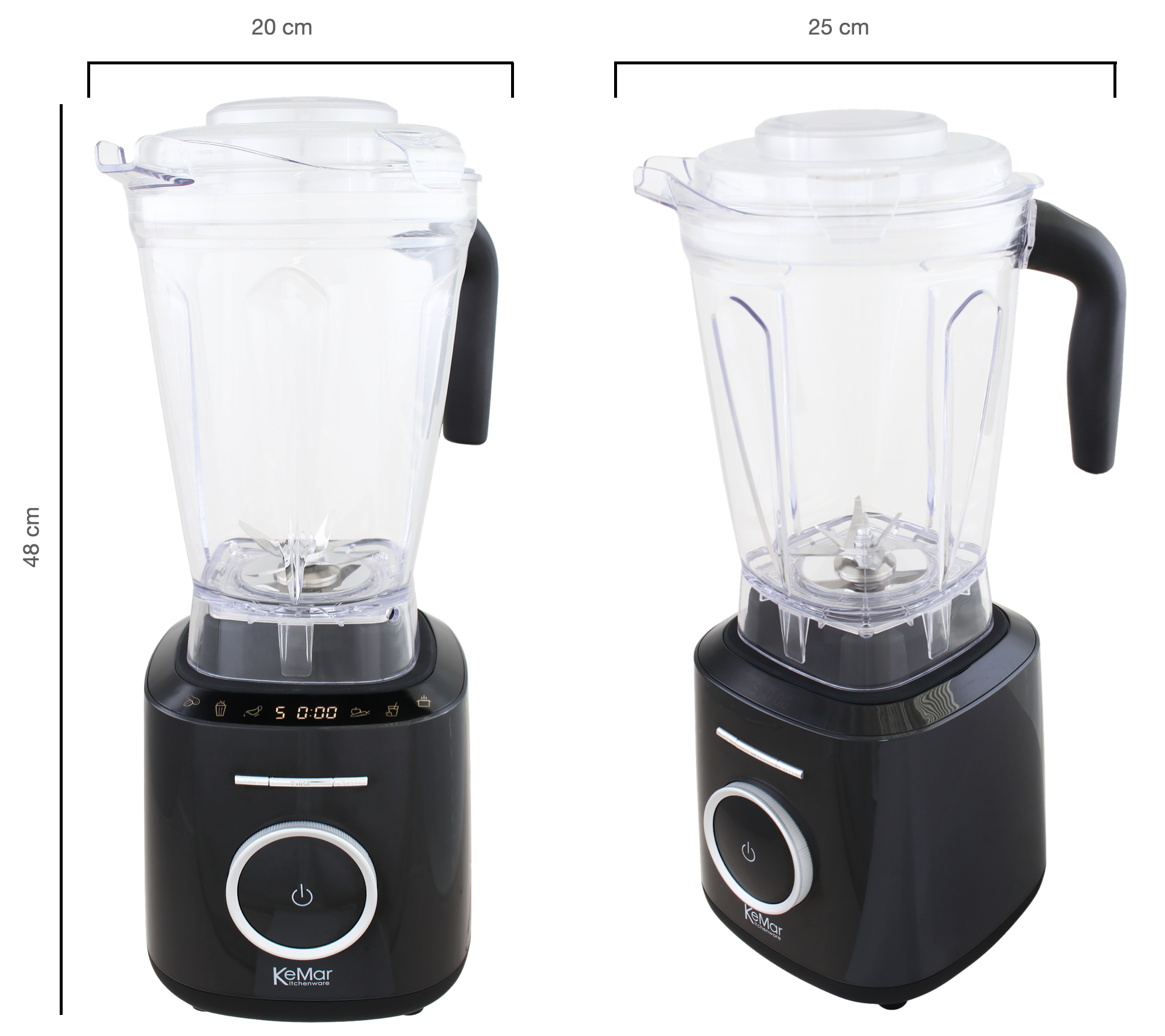 KeMar KSB-300 Hochleistungsmixer – 1.500 Watt Standmixer mit 2L BPA-freiem Tritan-Behälter & Touch-Display