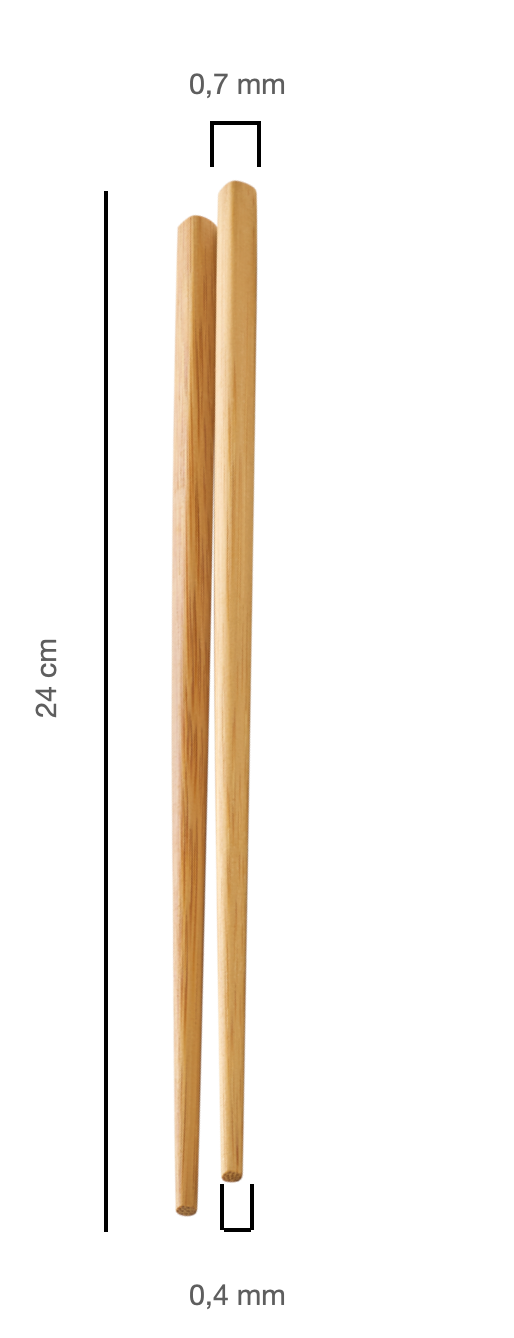 2er SET Essstäbchen Bambus Naturbelassen 2 x 5 Paar 24 cm