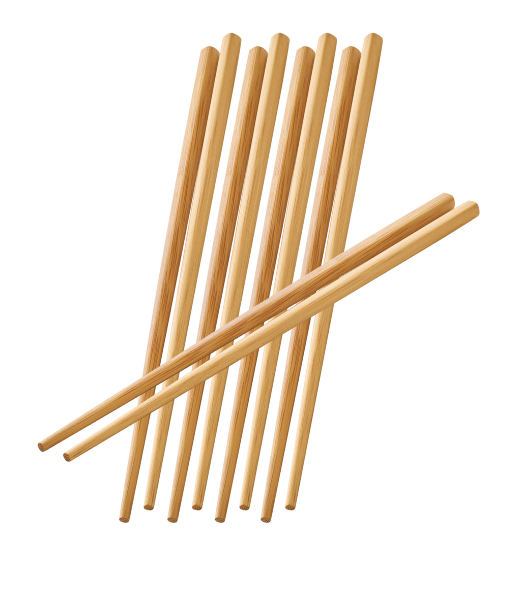 2er SET Essstäbchen Bambus Naturbelassen 2 x 5 Paar 24 cm