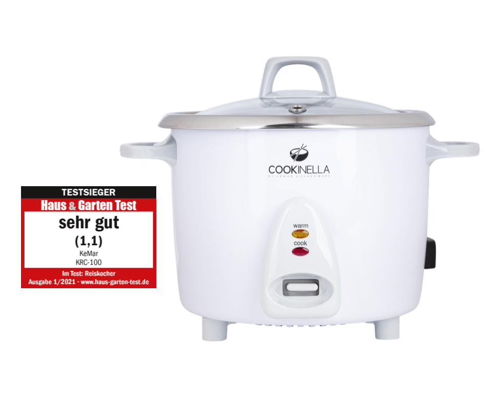 KEMAR KRC-100 Mini Reiskocher Edelstahl – Kleiner Reiskocher ohne Beschichtung (0,6 Liter)