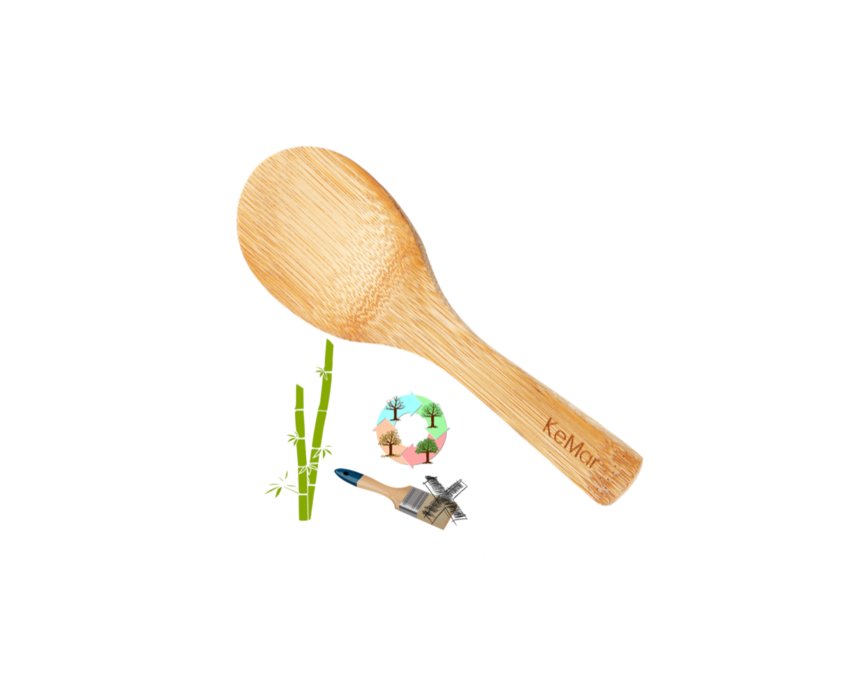 Löffel | Reislöffel aus Bambus 19 cm nicht lackiert naturbelassen