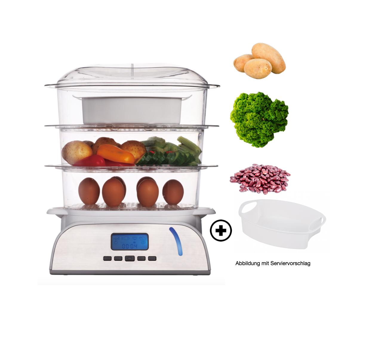 KFS-900 Dampfgarer | 3 Dämpfkörbe | Timer | 6 automatische Programme