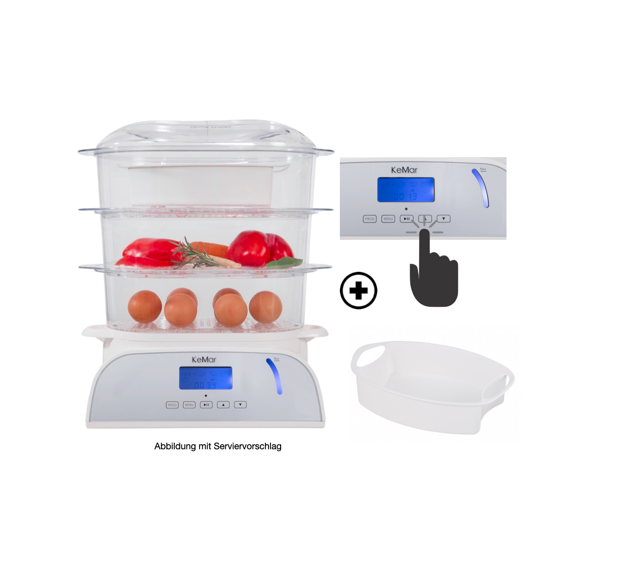 KFS-950 Dampfgarer | Touch Display | 9 Liter | 3 Dampfkörbe | 6 Programme