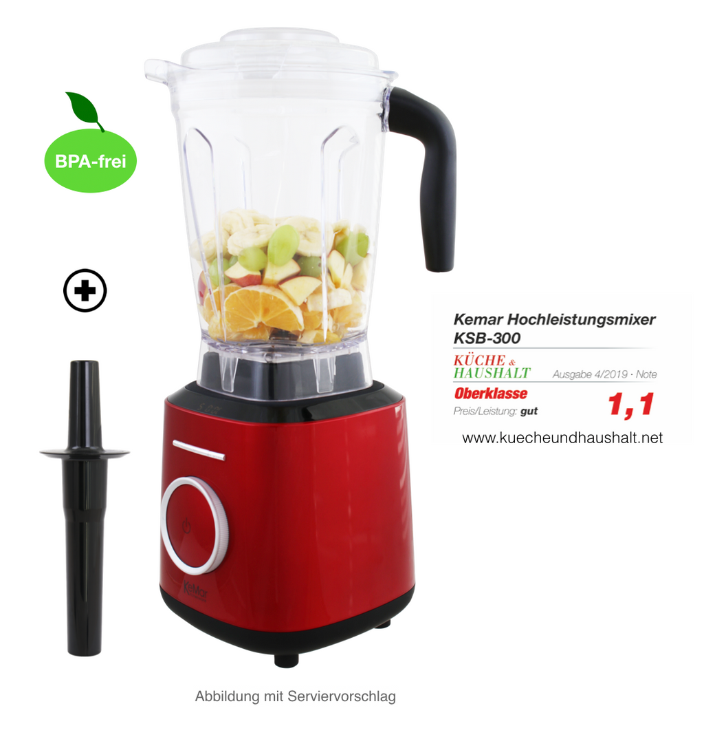 KeMar KSB-300 Hochleistungsmixer – 1.500 Watt Standmixer mit 2L BPA-freiem Tritan-Behälter & Touch-Display