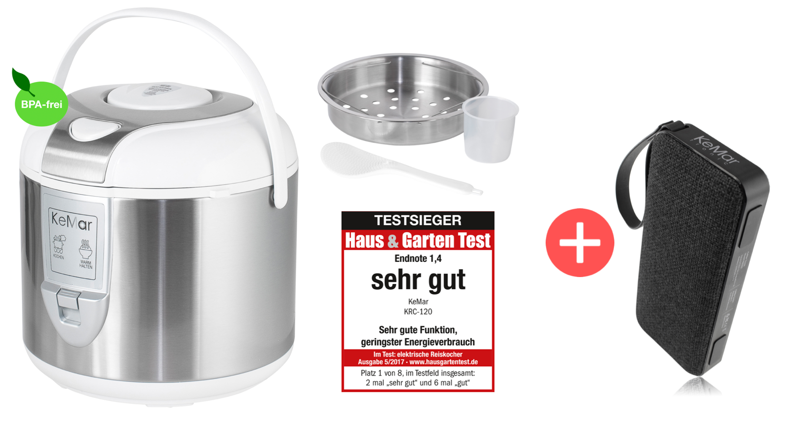 KRC-120 Reiskocher | Edelstahl Dämpfeinsatz | Titan Keramik Beschichtung B-WARE