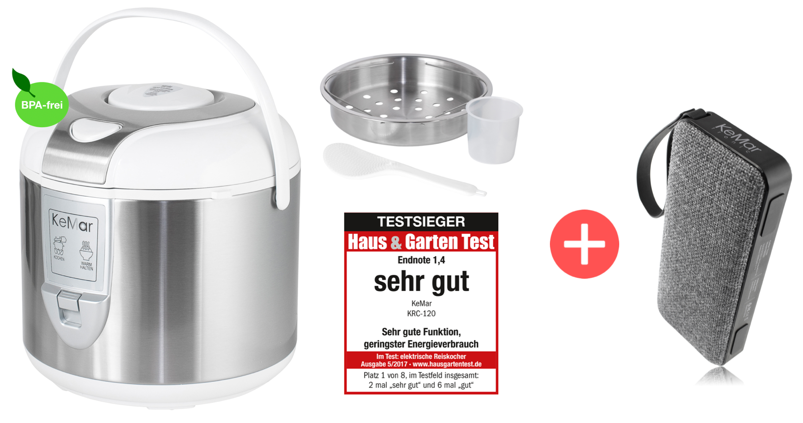 KRC-120 Reiskocher | Edelstahl Dämpfeinsatz | Titan Keramik Beschichtung B-WARE