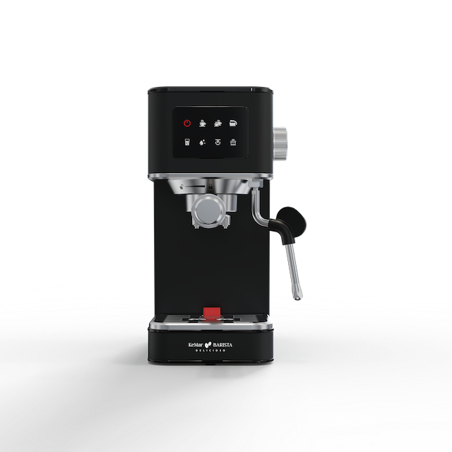 KEM-117 BARISTA DELICIOSO Siebträger Espressomaschine mit platzsparendem Design, 20 Bar, Touchdisplay