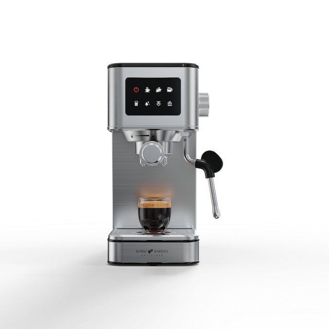 KEM-117 BARISTA DELICIOSO Siebträger Espressomaschine mit platzsparendem Design, 20 Bar, Touchdisplay
