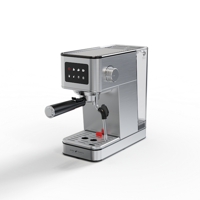 KEM-117 BARISTA DELICIOSO Siebträger Espressomaschine mit platzsparendem Design, 20 Bar, Touchdisplay