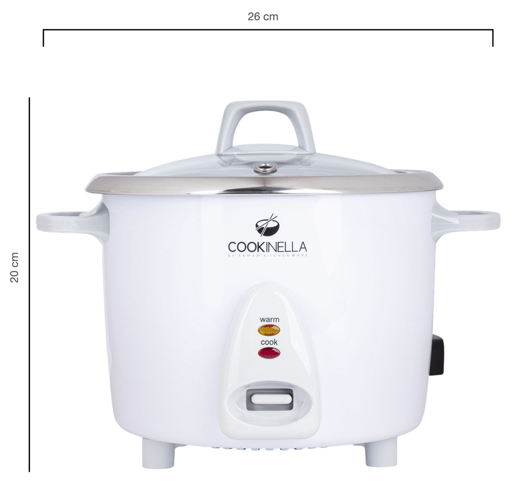 KEMAR KRC-100 Mini Reiskocher Edelstahl – Kleiner Reiskocher ohne Beschichtung (0,6 Liter)