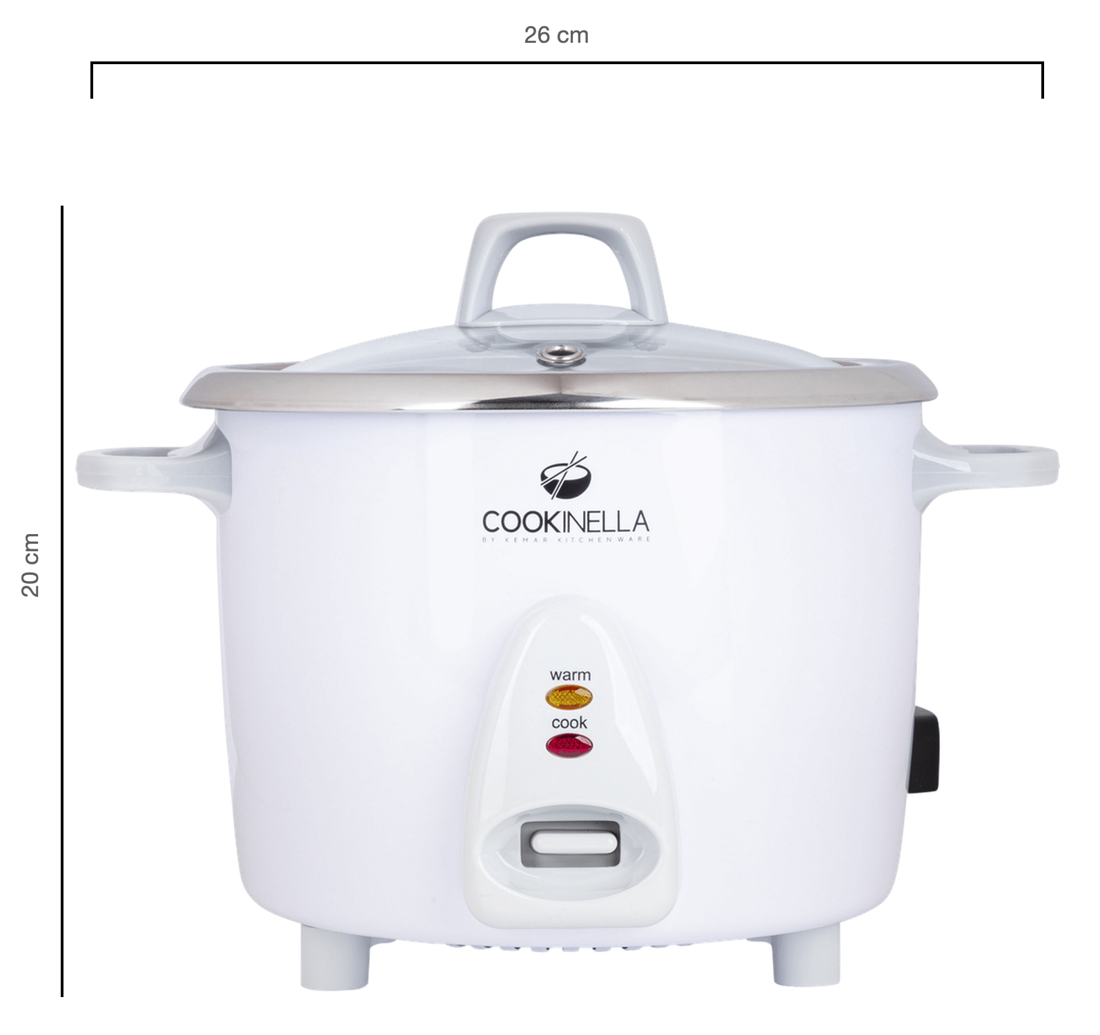 KEMAR KRC-100 Mini Reiskocher Edelstahl – Kleiner Reiskocher ohne Beschichtung (0,6 Liter)