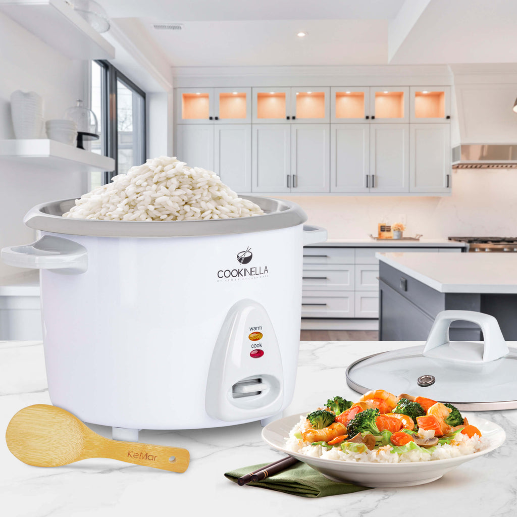 KeMar KRC-200 Mini Reiskocher – Mit unbeschichtetem Edelstahl-Innentopf, 1,4 Liter Fassungsvermögen & Warmhaltefunktion