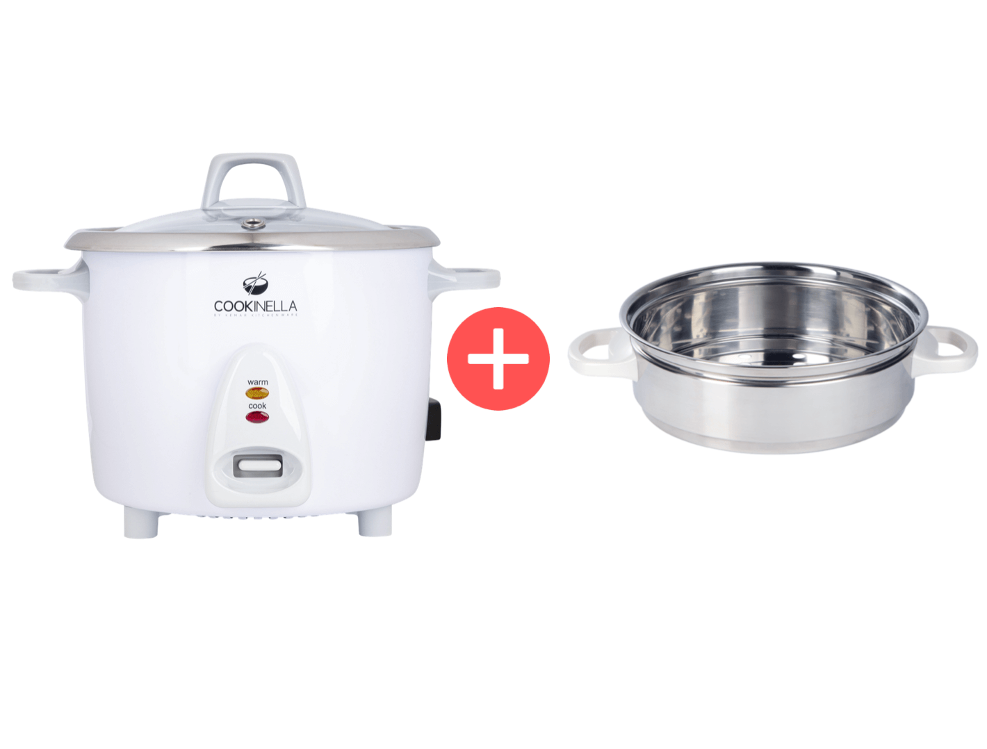 KeMar KRC-200 Mini Reiskocher – Mit unbeschichtetem Edelstahl-Innentopf, 1,4 Liter Fassungsvermögen & Warmhaltefunktion