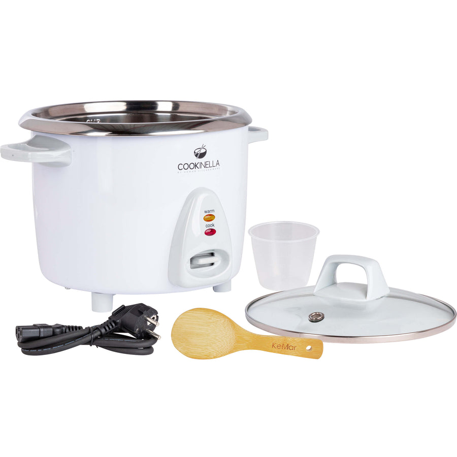KeMar KRC-200 Mini Reiskocher – Mit unbeschichtetem Edelstahl-Innentopf, 1,4 Liter Fassungsvermögen & Warmhaltefunktion