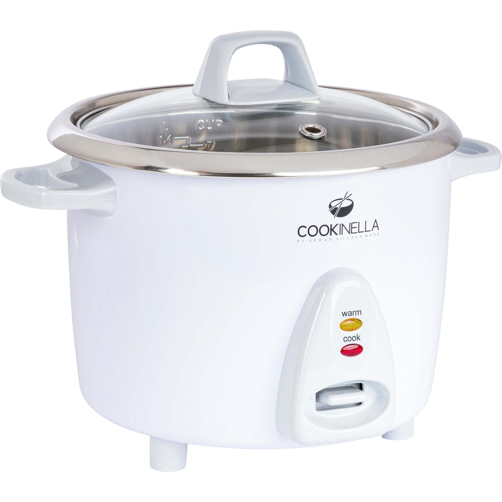 KeMar KRC-200 Mini Reiskocher – Mit unbeschichtetem Edelstahl-Innentopf, 1,4 Liter Fassungsvermögen & Warmhaltefunktion