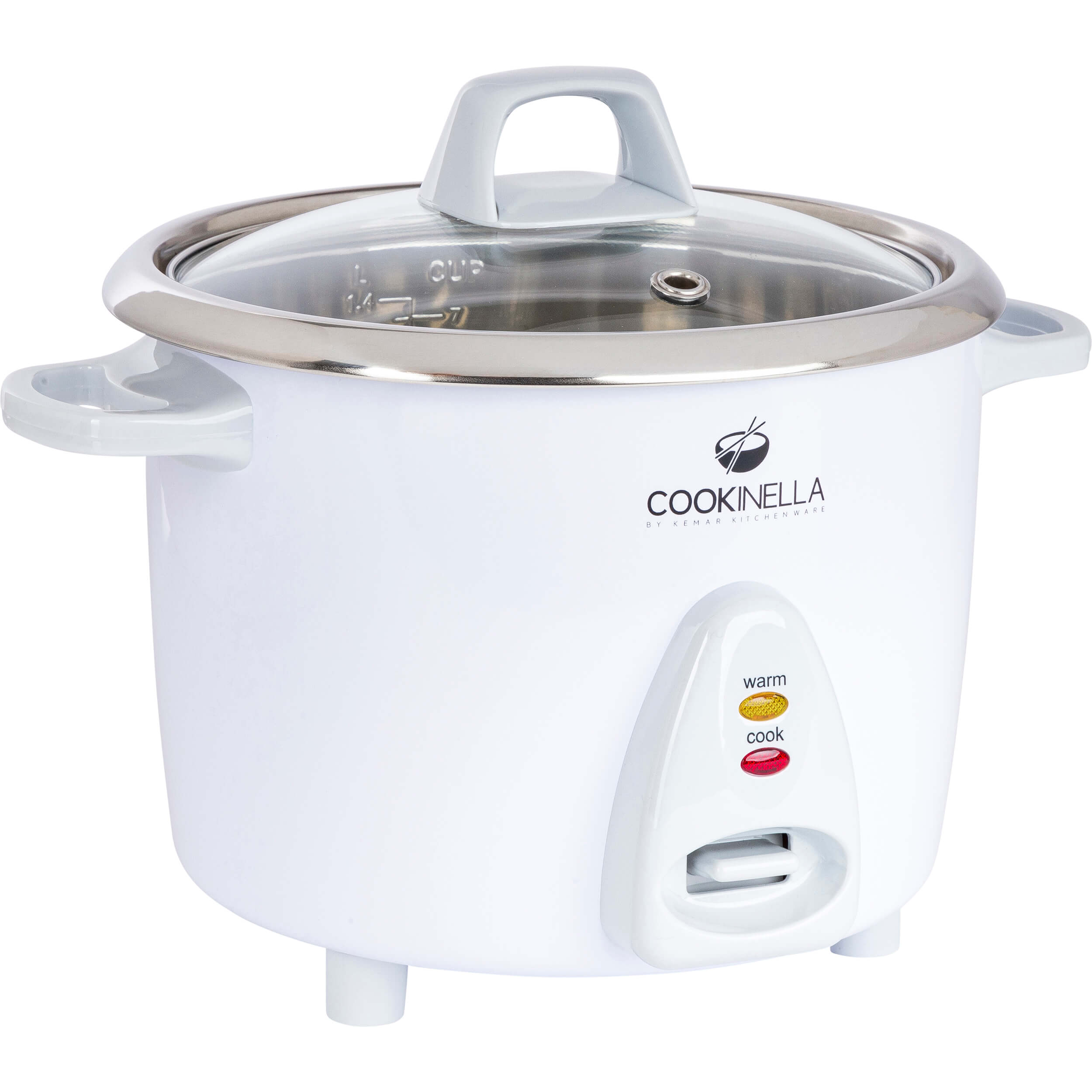KeMar KRC-200 Mini Reiskocher – Mit unbeschichtetem Edelstahl-Innentopf, 1,4 Liter Fassungsvermögen & Warmhaltefunktion