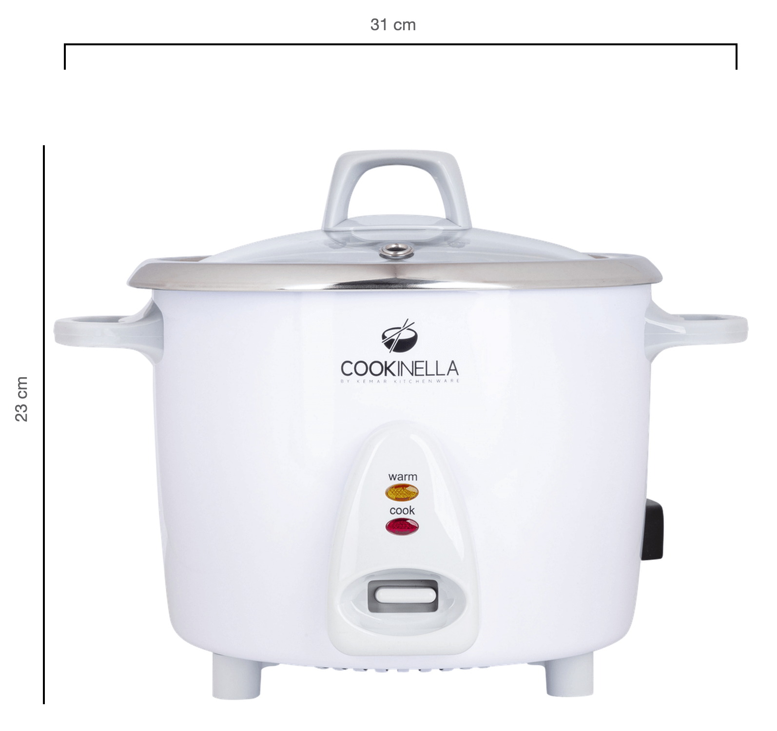 KeMar KRC-200 Mini Reiskocher – Mit unbeschichtetem Edelstahl-Innentopf, 1,4 Liter Fassungsvermögen & Warmhaltefunktion