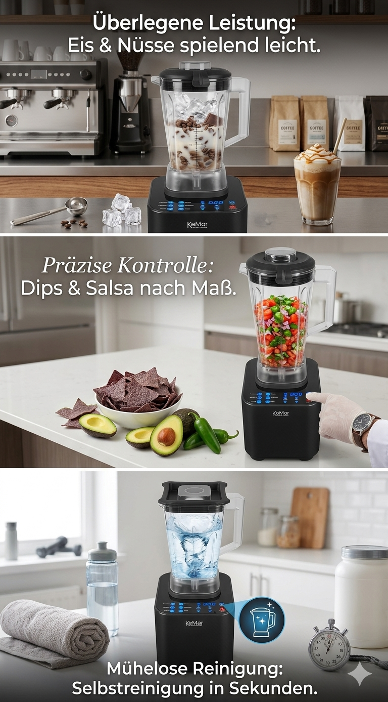 KeMar KSB-200 Hochleistungsmixer – Profi-Standmixer für Smoothies, Suppen & mehr