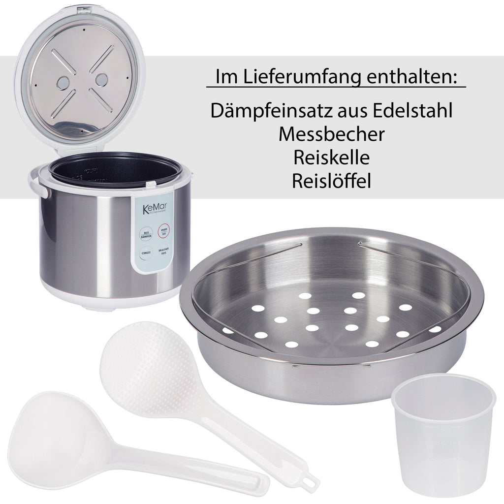 KeMar KRC-130 Digitaler Reiskocher & Dampfgarer – Präzision für Ihre bewusste Küche