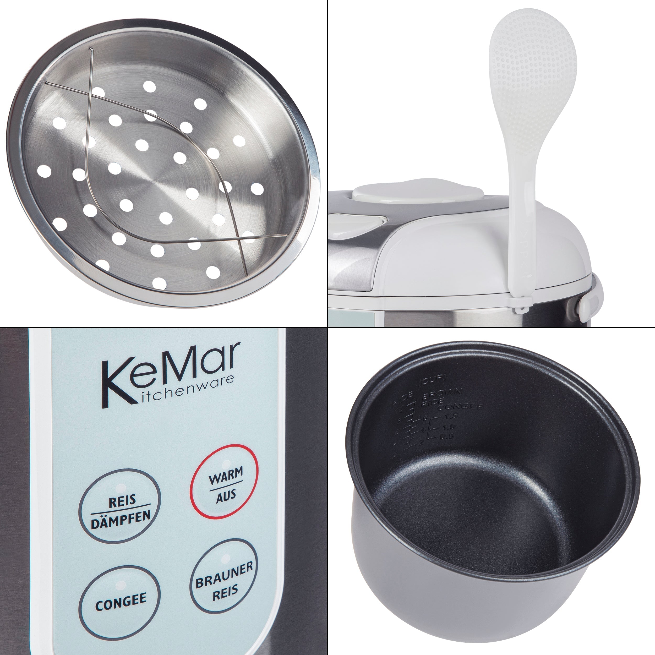 KeMar KRC-130 Digitaler Reiskocher & Dampfgarer – Präzision für Ihre bewusste Küche