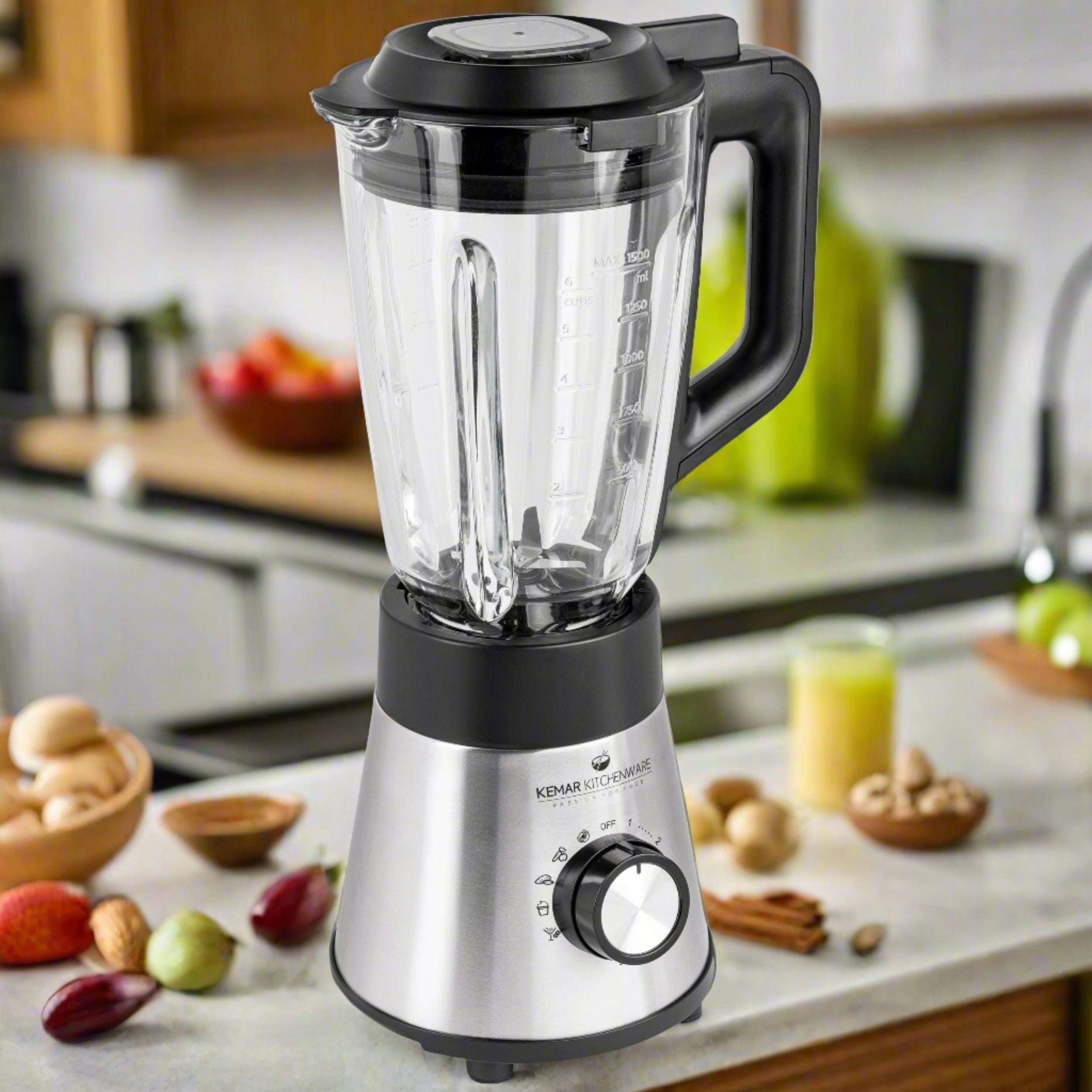 Kemar KSB-170 Standmixer – Leistungsstarker Smoothie-Maker mit 1,5L Glasbehälter & praktischem 2Go-Becher