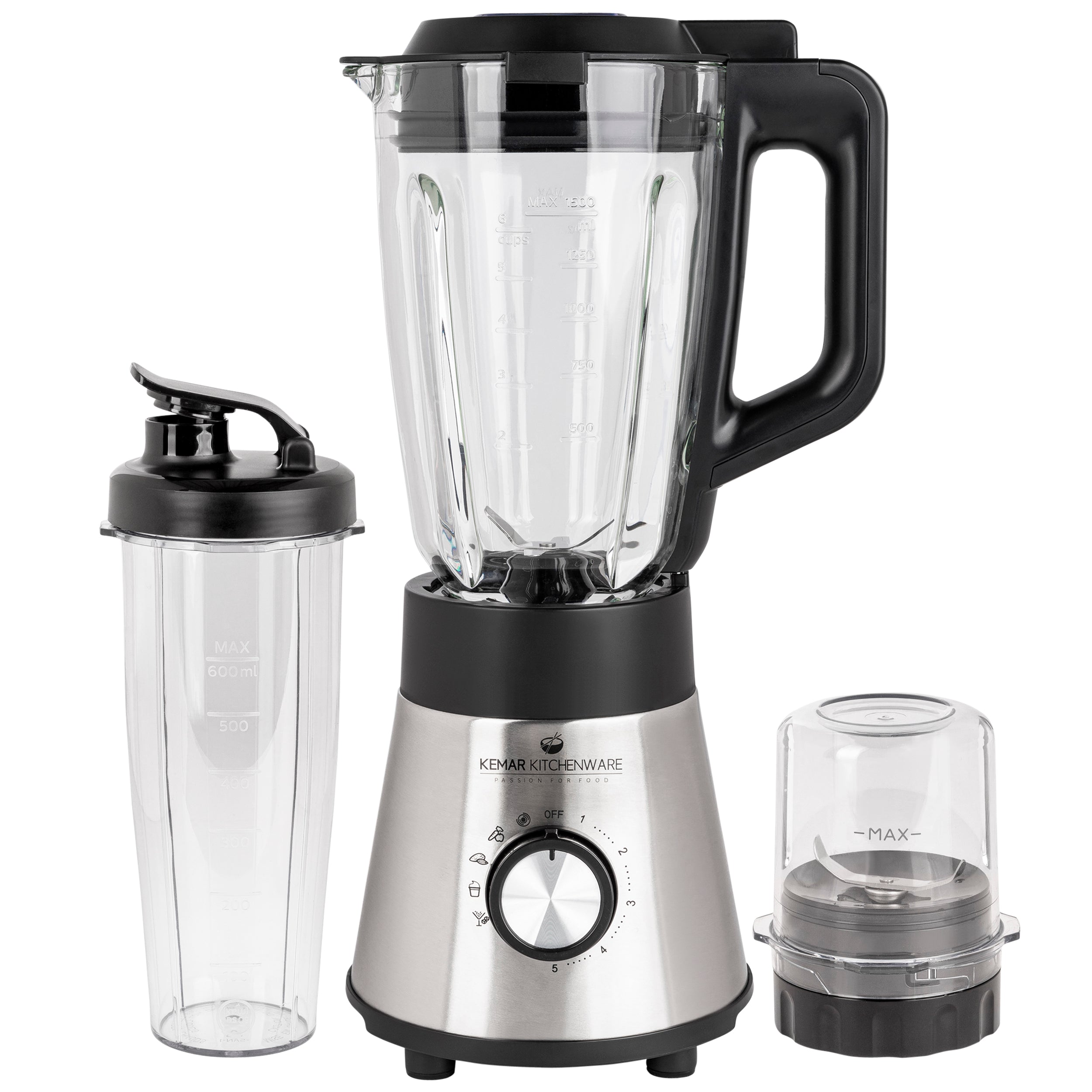 Kemar KSB-170 Standmixer – Leistungsstarker Smoothie-Maker mit 1,5L Glasbehälter & praktischem 2Go-Becher