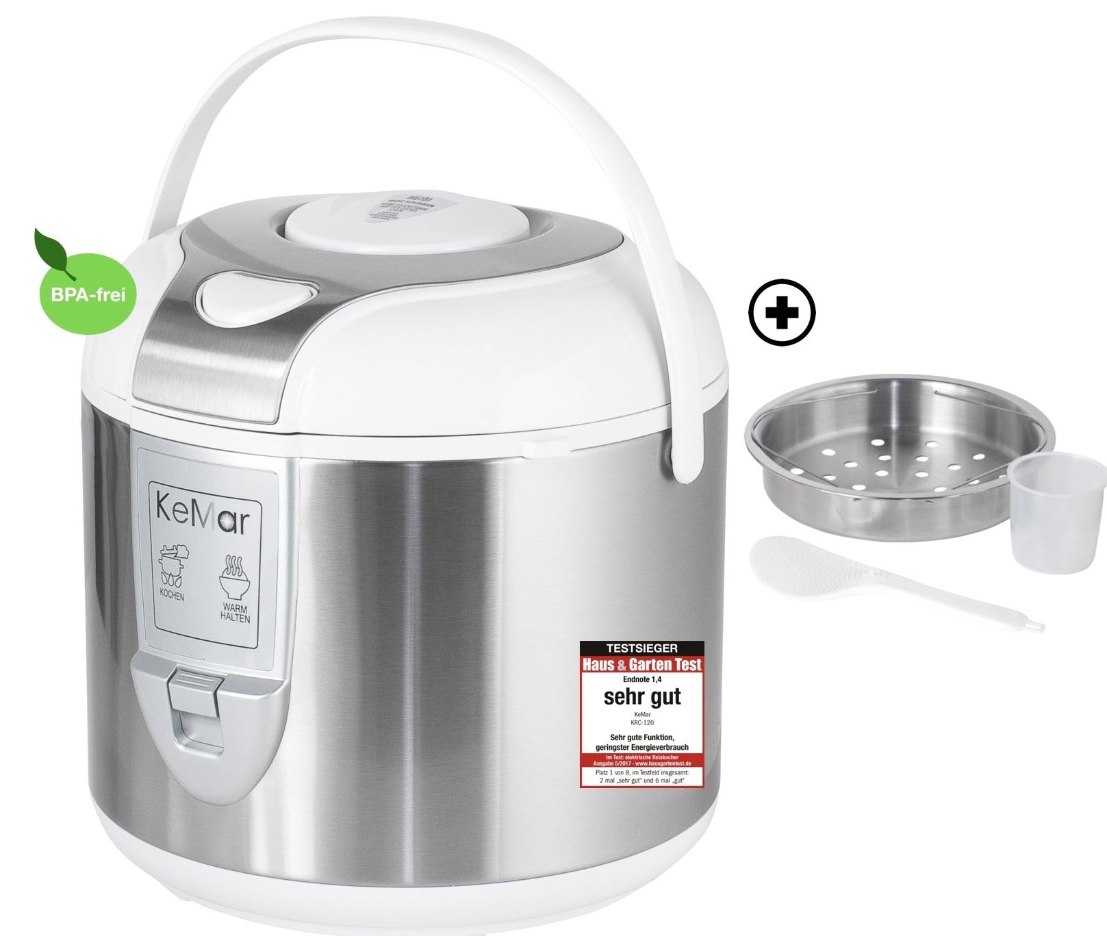 KRC-120 Reiskocher | Edelstahl Dämpfeinsatz | Titan Keramik Beschichtung B-WARE