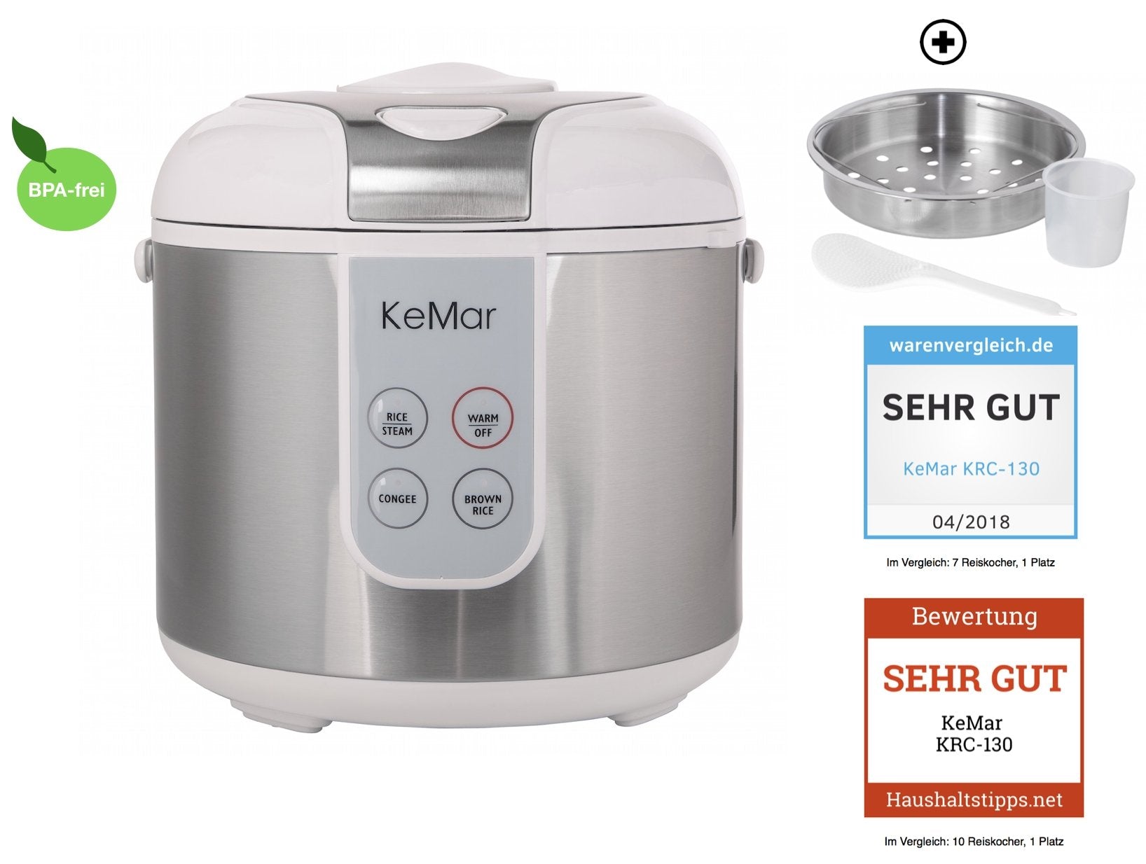 KeMar KRC-130 Digitaler Reiskocher & Dampfgarer – Präzision für Ihre bewusste Küche