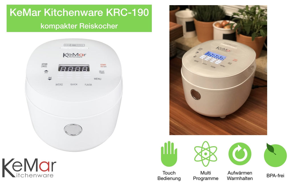 KRC-190 Reiskocher | Multikocher | 12 Programme | Touch Display | GABA