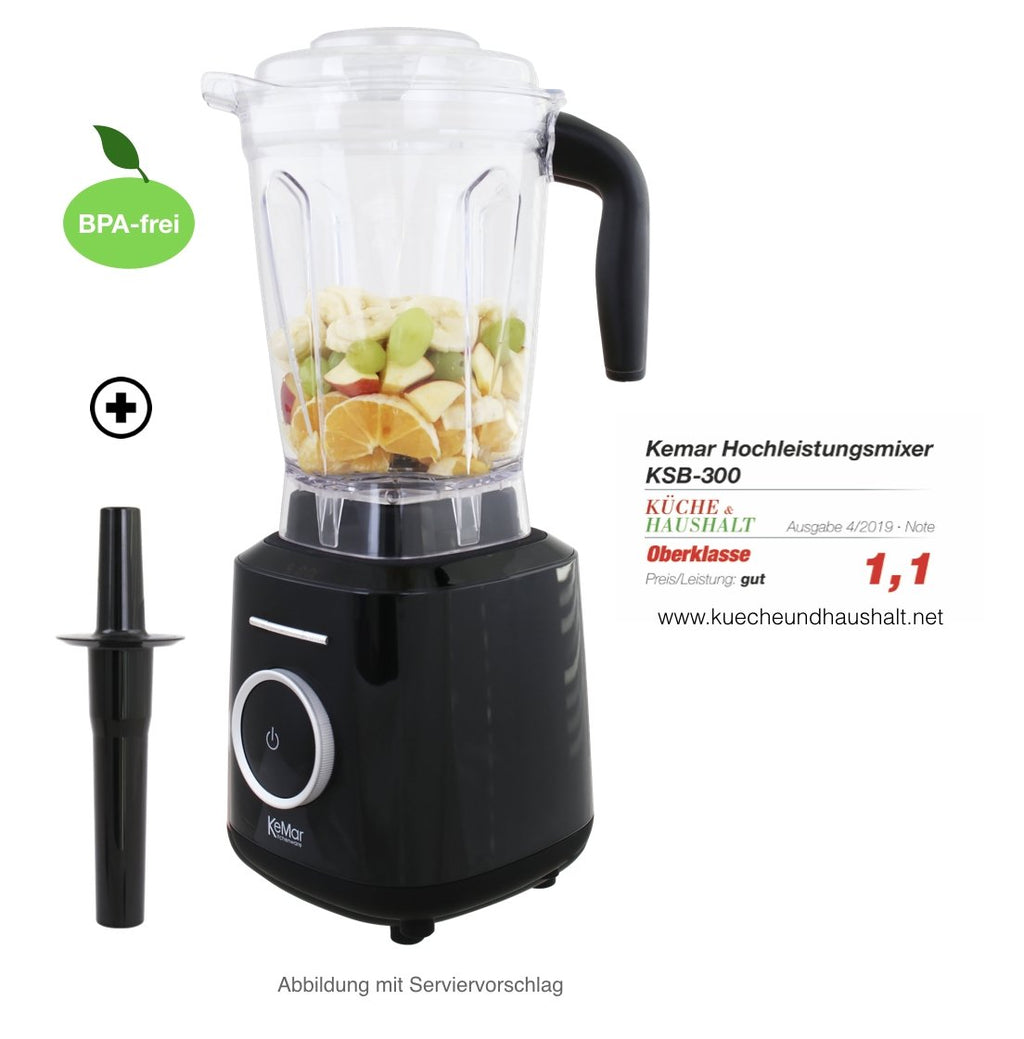 KeMar KSB-300 Hochleistungsmixer – 1.500 Watt Standmixer mit 2L BPA-freiem Tritan-Behälter & Touch-Display
