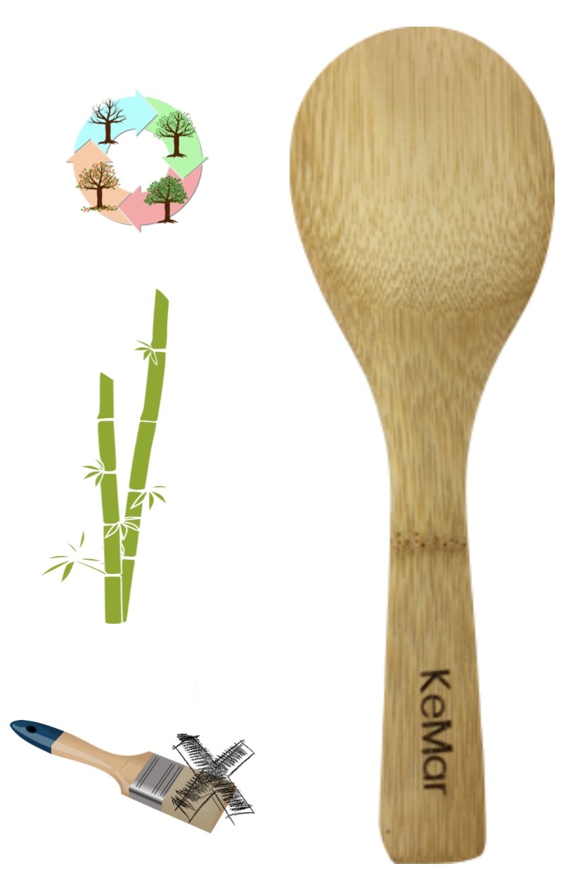 Löffel | Reislöffel aus Bambus 19 cm nicht lackiert naturbelassen