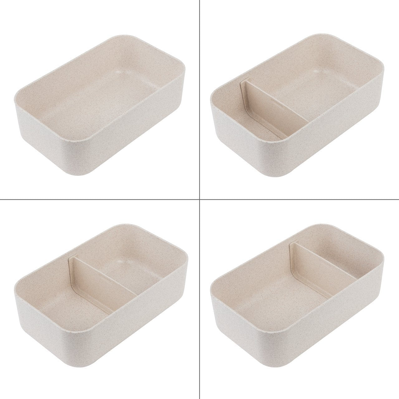 Lunchbox Set 6-1 Brotdose Bentobox mit Bambus Deckel 1,1 L