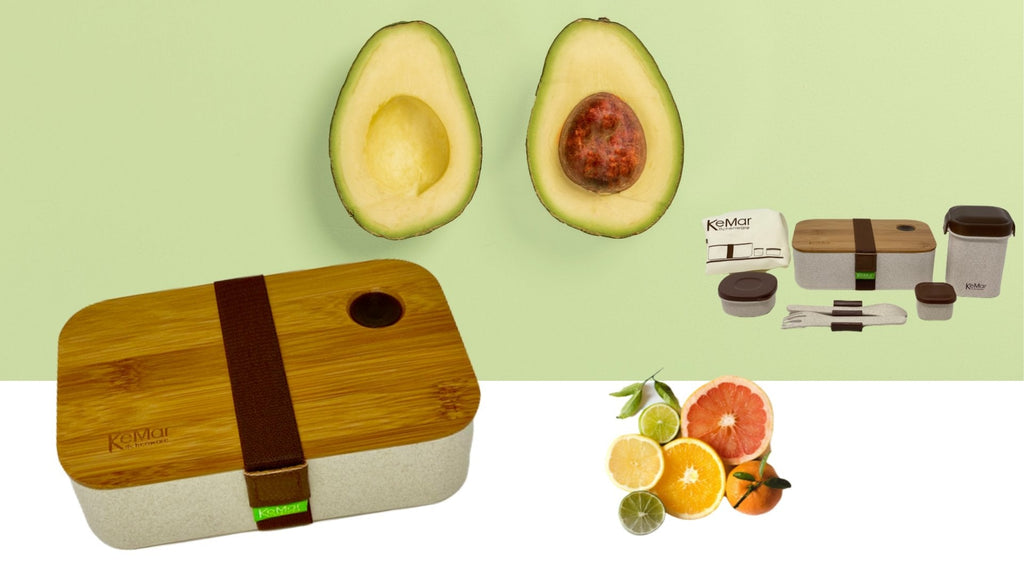 Lunchbox Set 6-1 Brotdose Bentobox mit Bambus Deckel 1,1 L