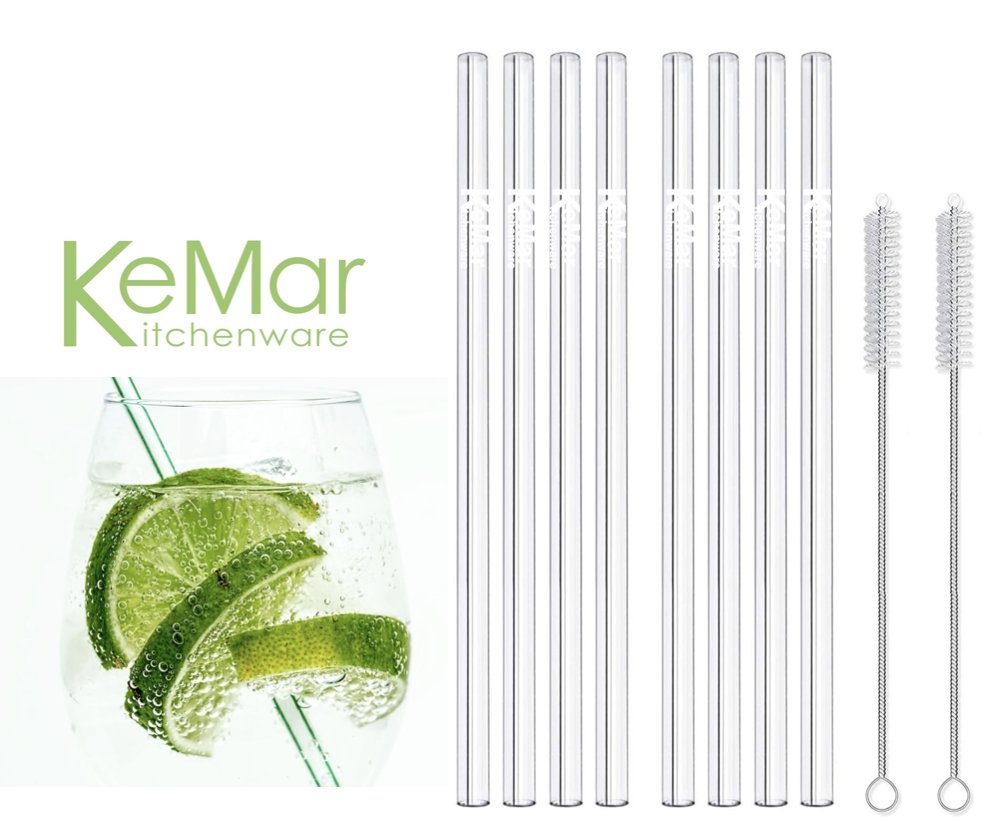 Trinkhalme aus Glas | Glasstrohhalme Gerade | 23 cm
