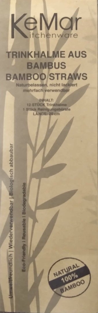 Trinkhalme Bambus Naturbelassen | 12 Stück | 20 cm Bambustrinkhalme