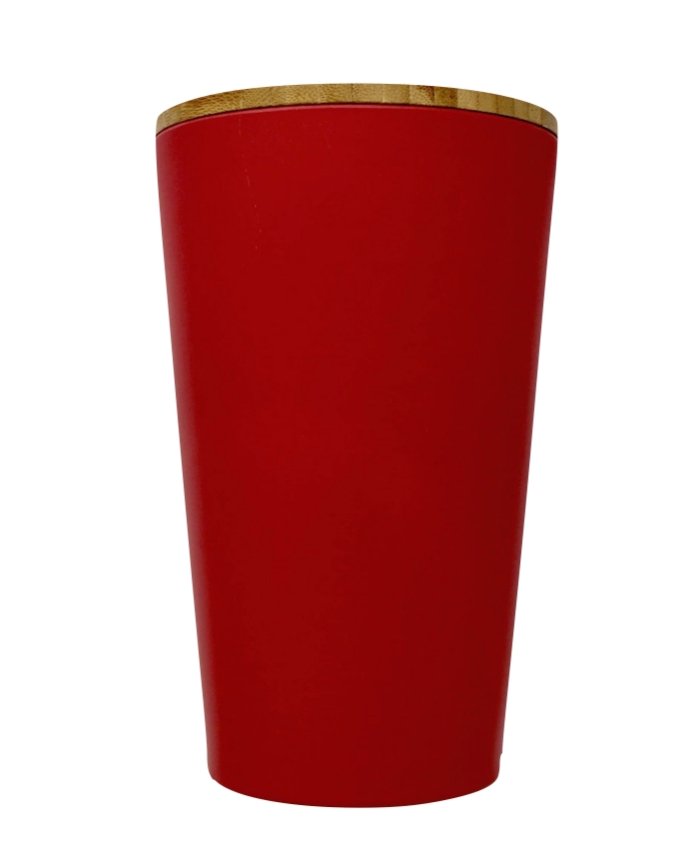 Dose | Vase | Tischabfalleimer |  Behälter mit Bambus Deckel Rund