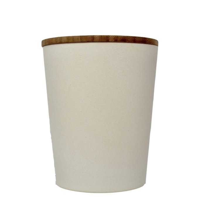Dose | Vase | Tischabfalleimer |  Behälter mit Bambus Deckel Rund
