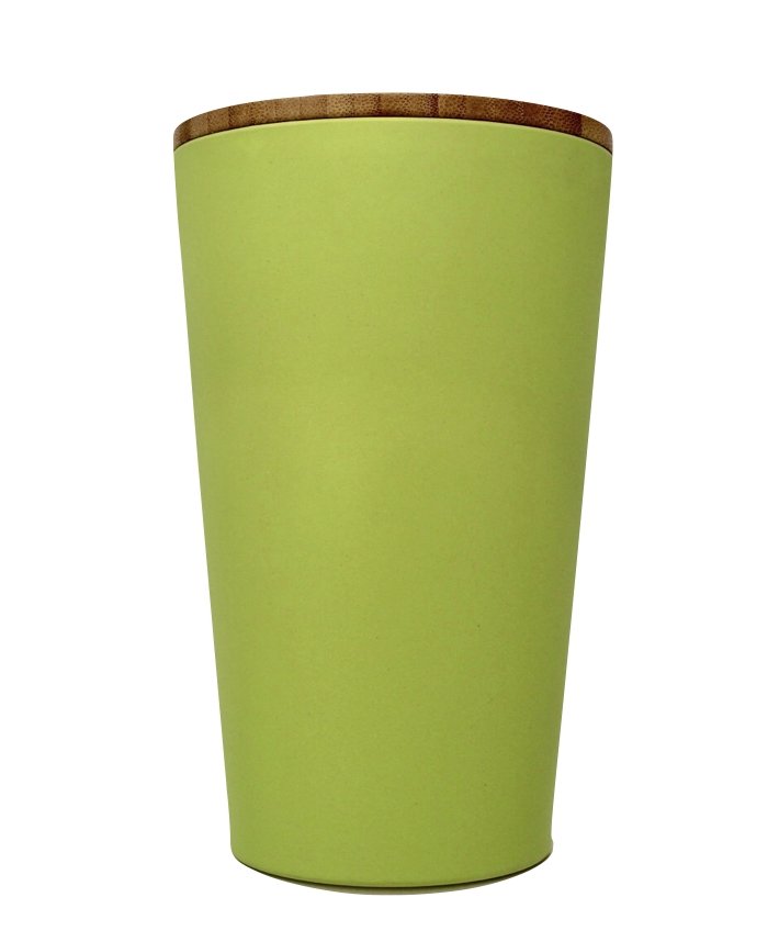 Dose | Vase | Tischabfalleimer |  Behälter mit Bambus Deckel Rund