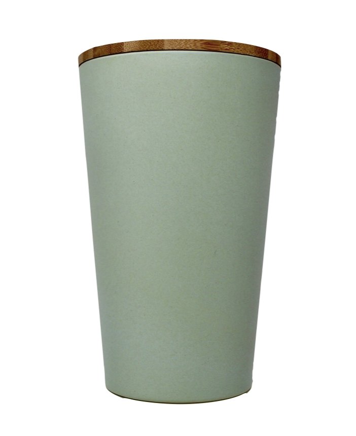 Dose | Vase | Tischabfalleimer |  Behälter mit Bambus Deckel Rund