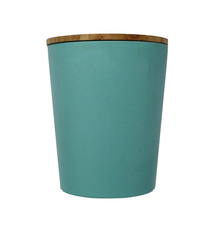 Dose | Vase | Tischabfalleimer |  Behälter mit Bambus Deckel Rund