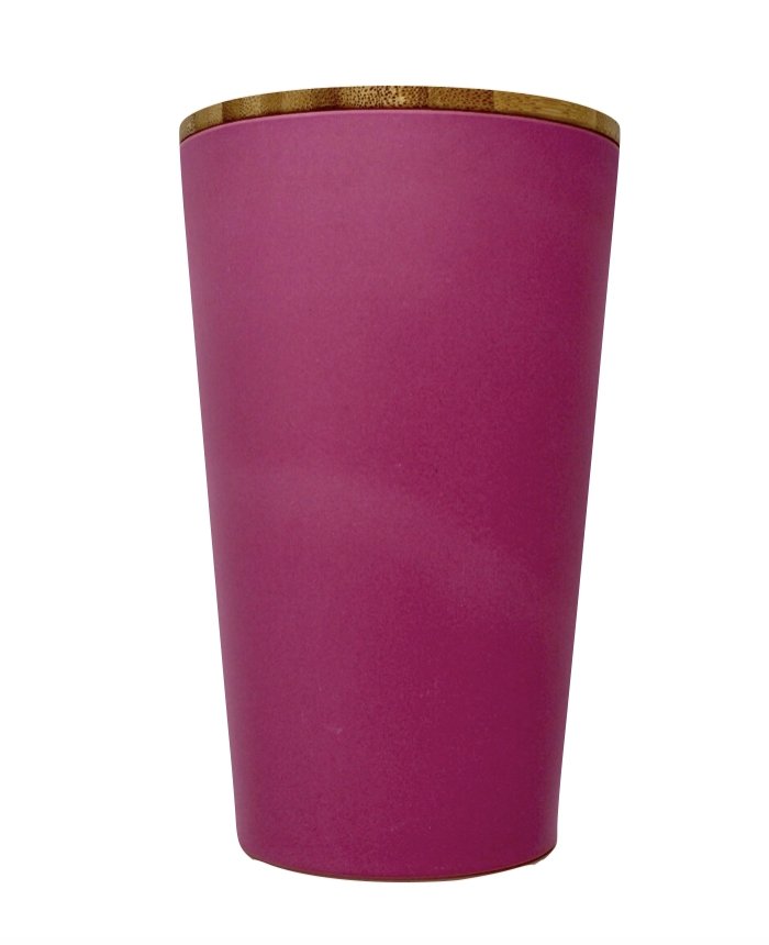 Dose | Vase | Tischabfalleimer |  Behälter mit Bambus Deckel Rund