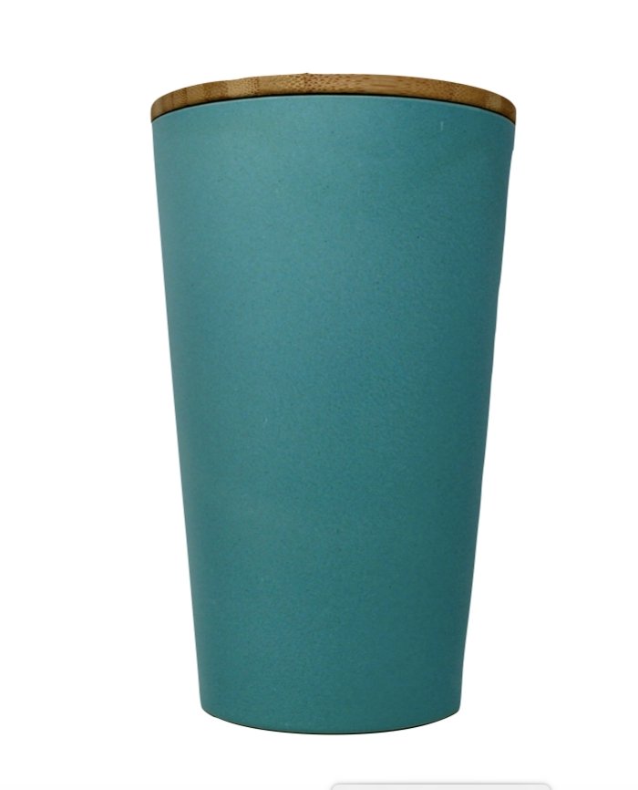 Dose | Vase | Tischabfalleimer |  Behälter mit Bambus Deckel Rund