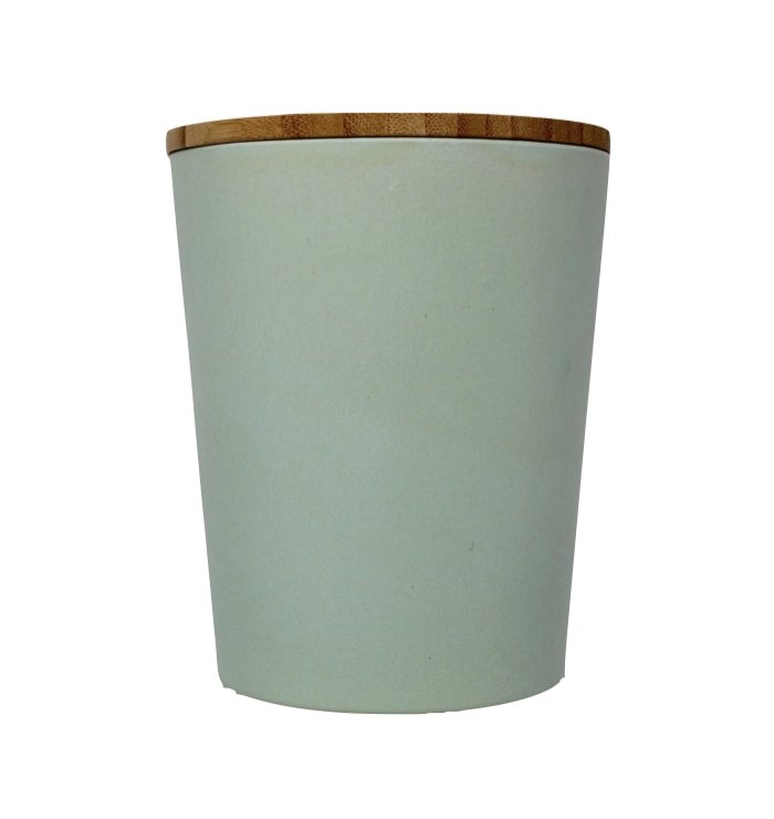 Dose | Vase | Tischabfalleimer |  Behälter mit Bambus Deckel Rund
