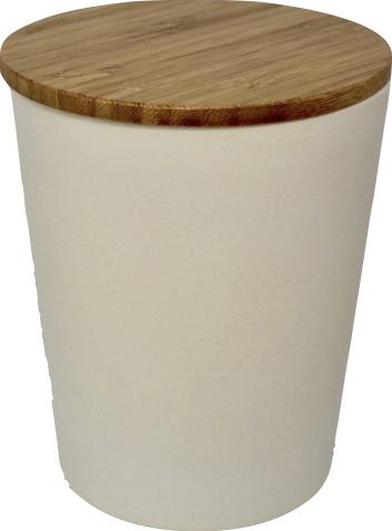 Dose | Vase | Tischabfalleimer |  Behälter mit Bambus Deckel Rund