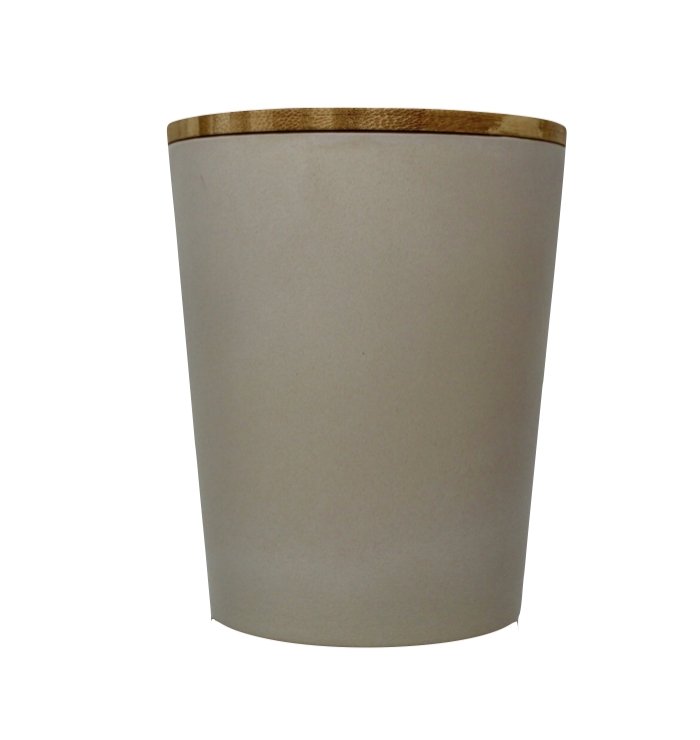 Dose | Vase | Tischabfalleimer |  Behälter mit Bambus Deckel Rund