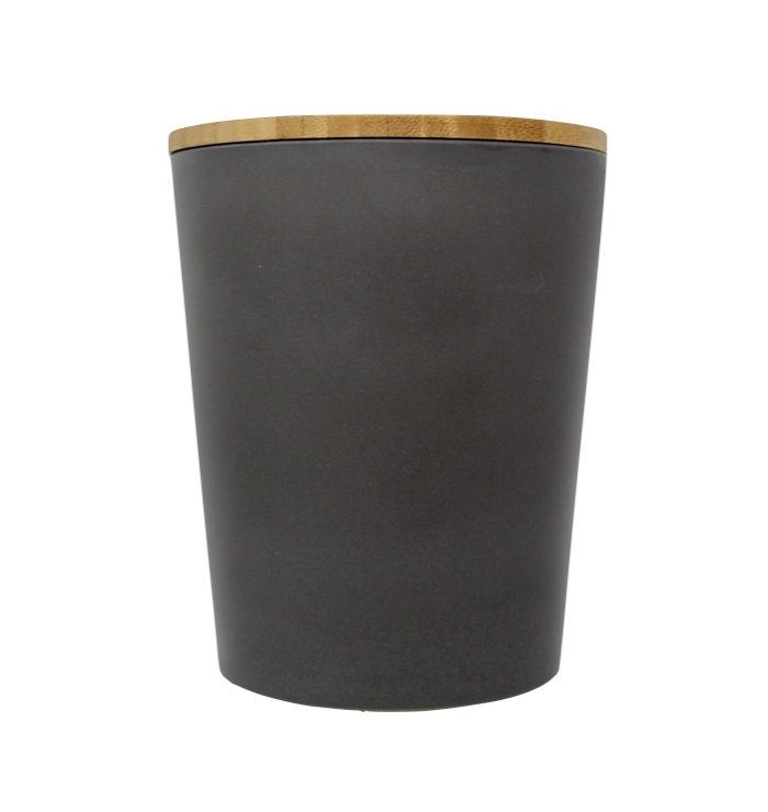 Dose | Vase | Tischabfalleimer |  Behälter mit Bambus Deckel Rund