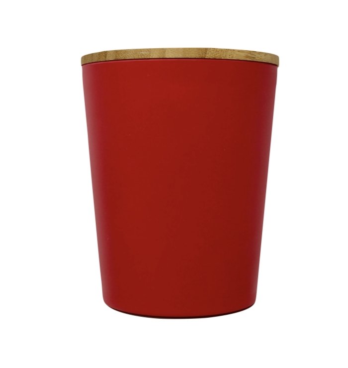 Dose | Vase | Tischabfalleimer |  Behälter mit Bambus Deckel Rund