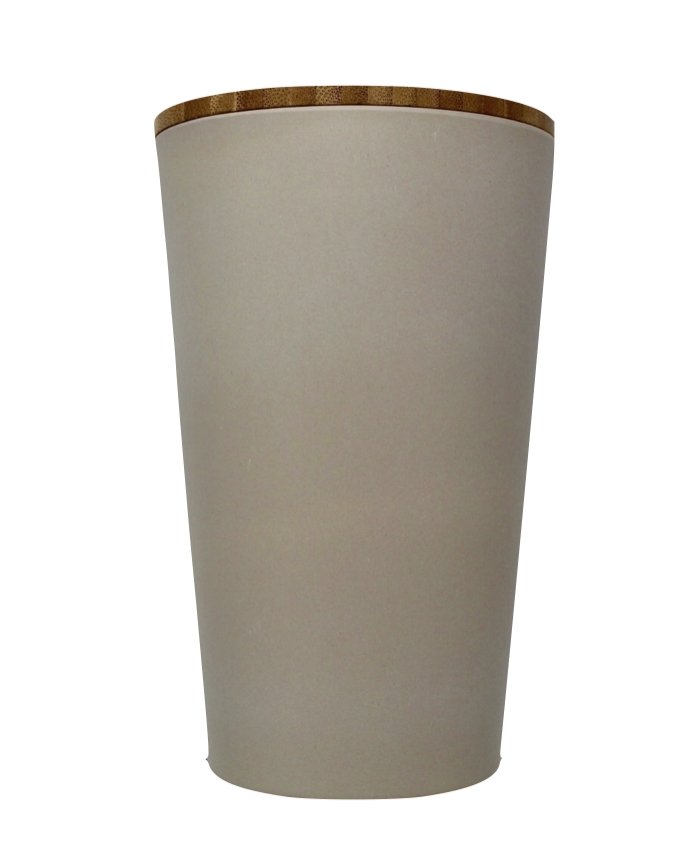 Dose | Vase | Tischabfalleimer |  Behälter mit Bambus Deckel Rund
