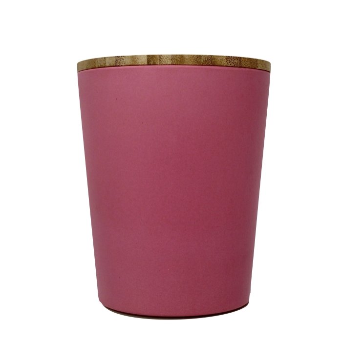 Dose | Vase | Tischabfalleimer |  Behälter mit Bambus Deckel Rund